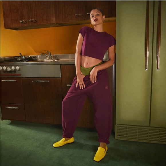 Savage x Fenty Xssential Rolled Cuff Jogger Size XL Fleece Red Elastic Waistband - Picture 1 of 9